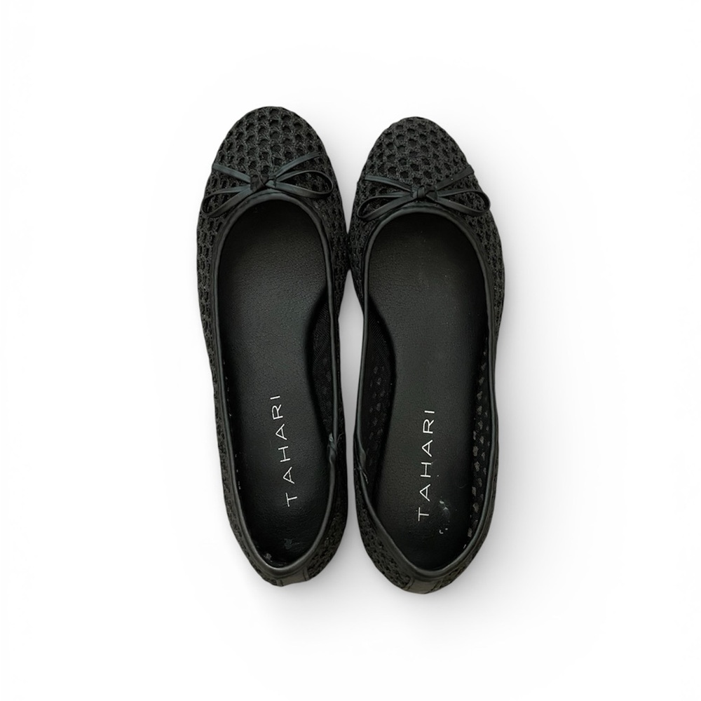 Tahari Women's Black Mesh Ballet Flats 8.5